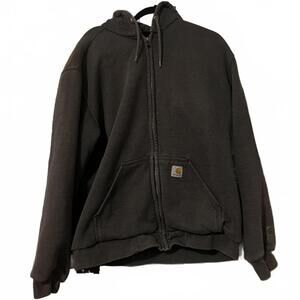 Carhartt Y2K Faded Hoodie Black and Grey Jacket Mens